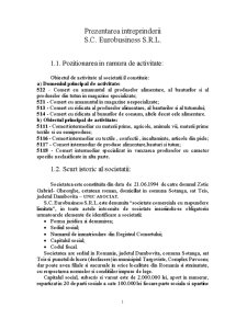 Prezentarea întreprinderii SC Eurobusiness SRL - Pagina 1