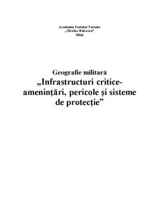 Infrastructuri critice - amenințări, pericole și sisteme de protecție - Pagina 1
