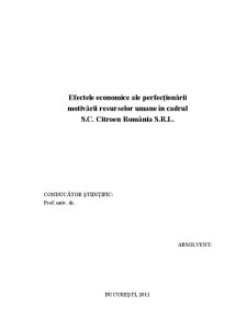 Efectele economice ale perfecționării motivării resurselor umane în cadrul SC Citroen România SRL - Pagina 2