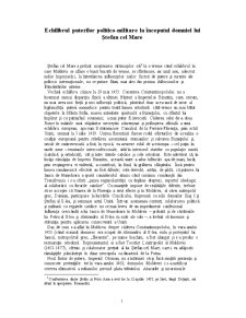 Echilibrul puterilor politico - militare la începutul domniei lui Stefan cel Mare - Pagina 1