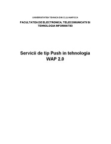 Servicii Push în WAP 2.0 - Pagina 1