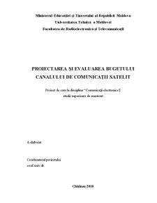 Proiectarea și Evaluarea Bugetului Canalului de Comunicații Satelit - Pagina 1