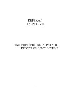 Principiul Relativitații Efectelor Contractului - Pagina 1