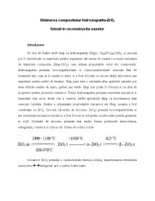 Obținerea compozitului hidroxiapatită - ZRO2 folosit în reconstrucția oaselor - Pagina 1