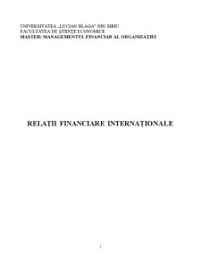 Relații Financiare Internaționale - Pagina 1