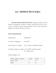 Plan de afaceri SC Office Plus SRL - Pagina 1