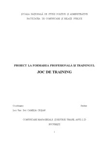 Proiect la Formarea Profesională și Training - Pagina 1