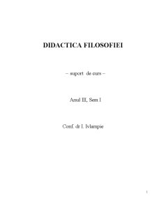 Didactica filosofiei - Pagina 1