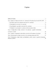 Analiza Evoluției Serviciilor de Construcții în România în Perioada 2005-2009 - Pagina 1
