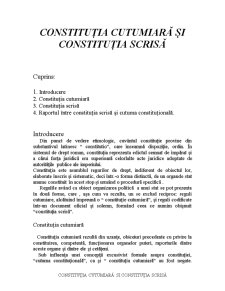 Constituția Cutumiară și Constituția Scrisă - Pagina 1