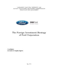 Ford - The Foreign Investment Strategy - Pagina 1