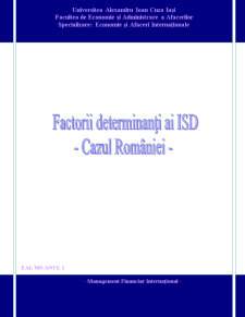 Factorii determinanți ai ISD în cazul României - Pagina 1