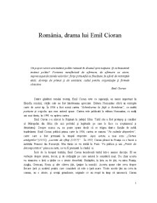 România - drama lui Emil Cioran - Pagina 1