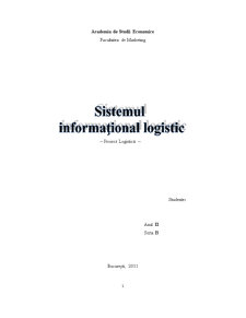 Sistemul Informațional Logistic - Pagina 1
