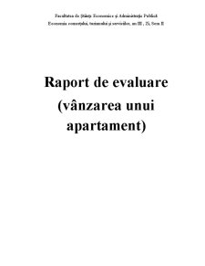 Raport de Evaluare a Unui Apartament - Pagina 1