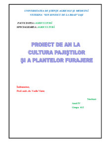 Cultura Pajiștilor și a Plantelor Furajere - Pagina 1