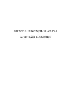 Impactul Subvențiilor asupra Activității Economice - Pagina 1
