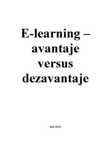 E-Learning - Avantaje Versus Dezavantaje - Pagina 1