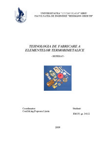 Tehnologia de Fabricare a Elementelor Termobimetalice - Pagina 1
