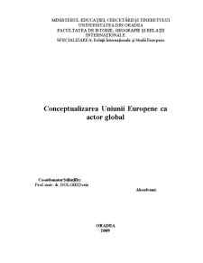 Conceptualizarea Uniunii Europene ca Actor Global - Pagina 1