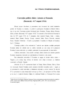 Convenția politică dintre Antantă și România - București 4 - 17 august 1916 - Pagina 1