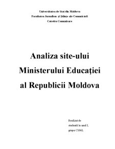 Analiza Site-ului Ministerului Educației al Republicii Moldova - Pagina 1