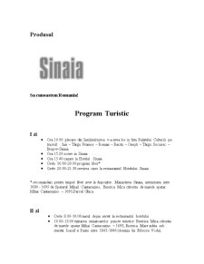 Program Turistic - Sinaia - Pagina 1