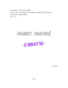 Proiect de practică la - SC Mihdany SRL - Pagina 1