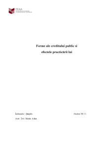 Forme ale Creditului Public și Efectele Practicării Lui - Pagina 1