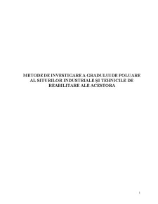 Metode de Investigare a Gradului de Poluare al Siturilor Industriale și Tehnicile de Reabilitare ale Acestora - Pagina 1