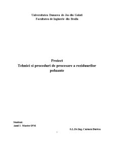 Tehnici și Proceduri de Procesare a Reziduurilor Poluante - Pagina 1