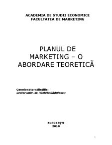 Planul de Marketing - O Abordare Teoretică - Pagina 1