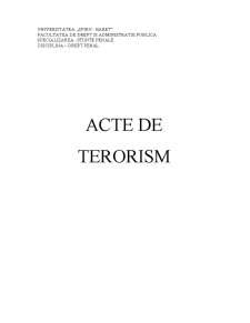 Drept Penal - Acte de Terorism - Pagina 1