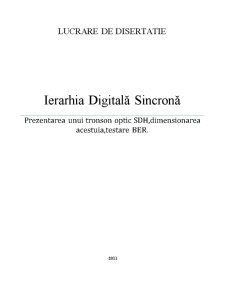 Ierarhia Digitală Sincronă - Pagina 1