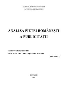 Analiza Pieței Românești a Publicității - Pagina 1