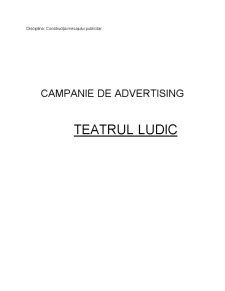 Campanie de Advertising - Teatrul Ludic - Pagina 1