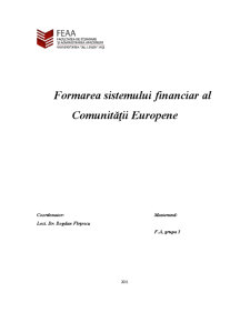 Formarea Sistemului Financiar al Comunității Europene - Pagina 1
