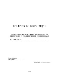 Politica de Distribuție - Pagina 1