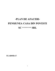 Plan de afaceri - înființare pensiune - Pagina 1