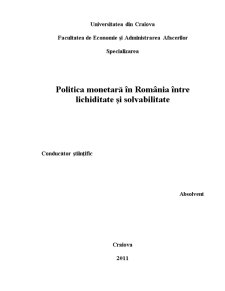 Politica Monetară în România între Lichiditate și Solvabilitate - Pagina 2