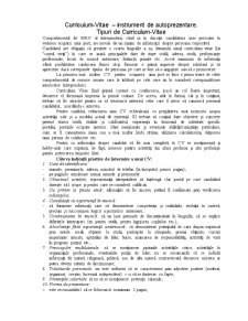 Curriculum-Vitae - instrument de autoprezentare - tipuri de Curriculum-Vitae - Pagina 1