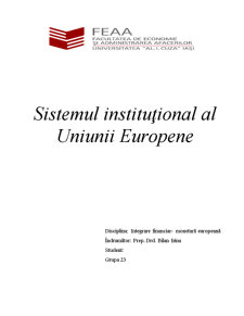 Sistemul Instituțional al Uniunii Europene - Pagina 1