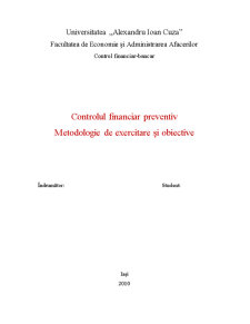 Controlul Financiar Preventiv - Metodologie de Exercitare și Obiective - Pagina 1