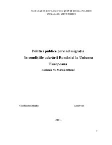 Politici Publice privind Migrația în Condițiile Aderării României la Uniunea Europeană - România vs Marea Britanie - Pagina 2