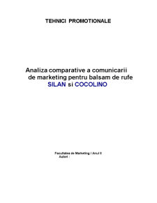 Analiza comparativă a comunicării de marketing pentru balsam de rufe Silan și Cocolino - Pagina 1