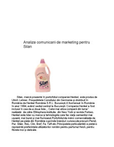 Analiza comparativă a comunicării de marketing pentru balsam de rufe Silan și Cocolino - Pagina 5