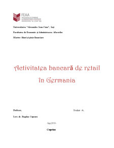 Activitatea bancară de retail din Germania - Pagina 1