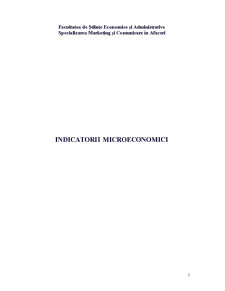 Indicatorii Microeconomici - Pagina 1