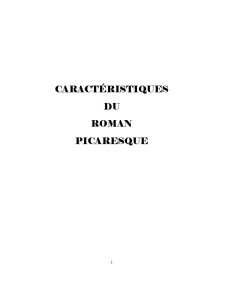 Caracteristiques du roman picaresque - Pagina 1