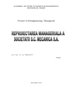 Reproiectarea managerială a societății SC Mecanica SA - Pagina 1